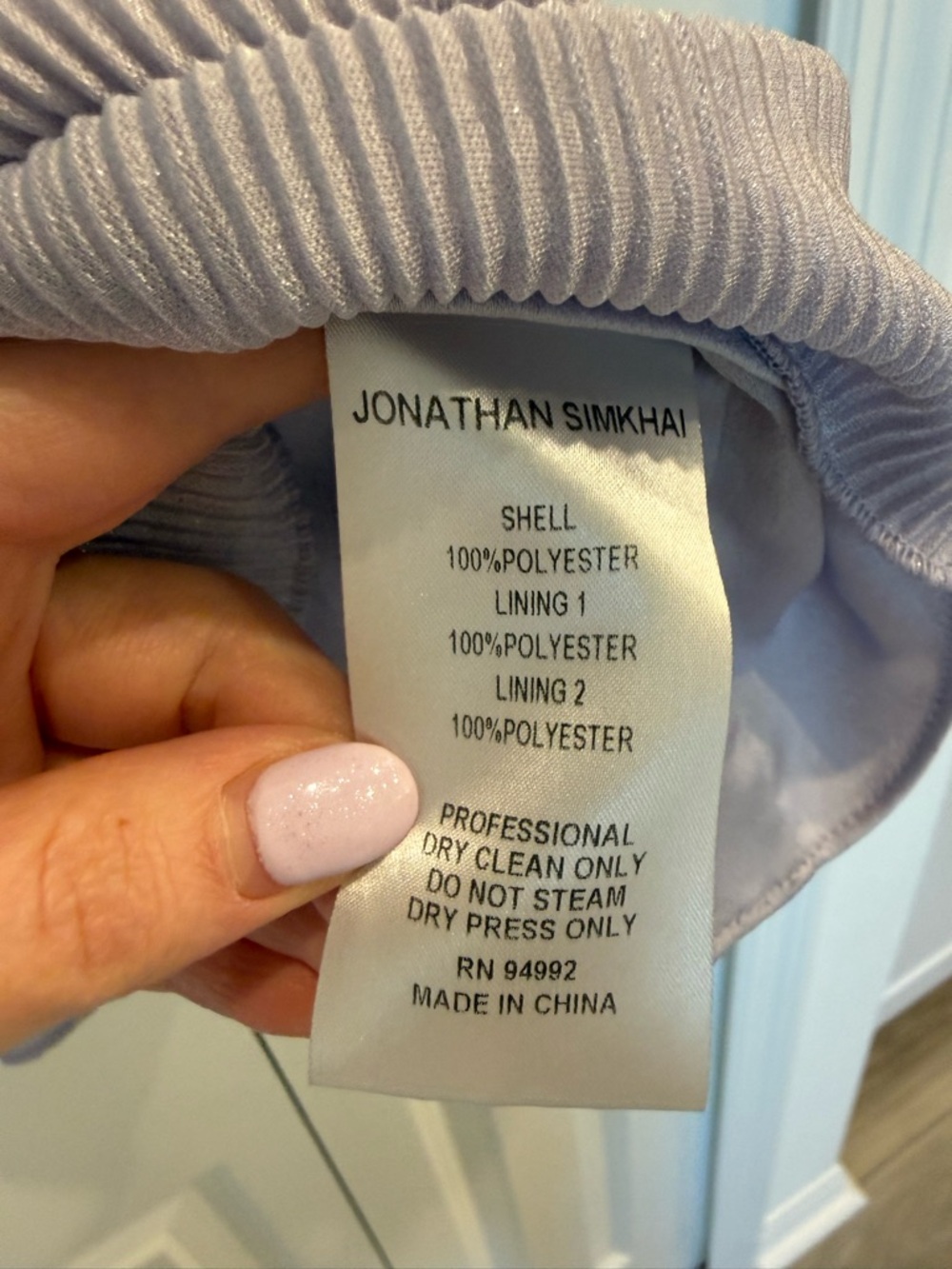 Jonathan Simkhai Ruby Metallic Plisse Satin Blouse - Picture 5 of 6